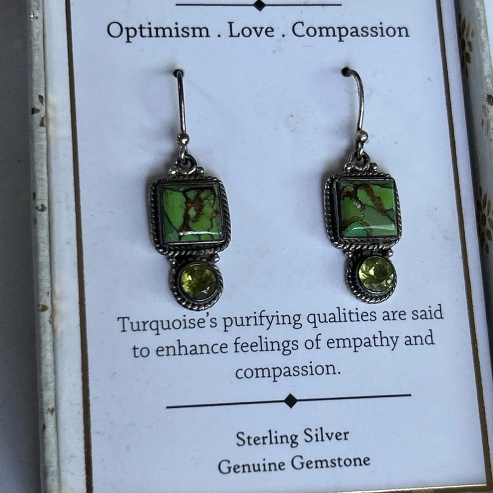 Source Unknown Green Sterling Silver Earrings - image 3
